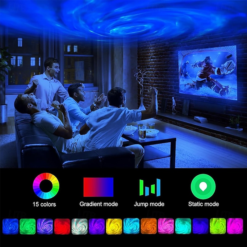 Galaxy Star 3D Projector Lights for Bedroom 15 Colors Night Light with Remote Control Aurora Projector Cordless for Kids Room Decor Bedroom Party Gift2
