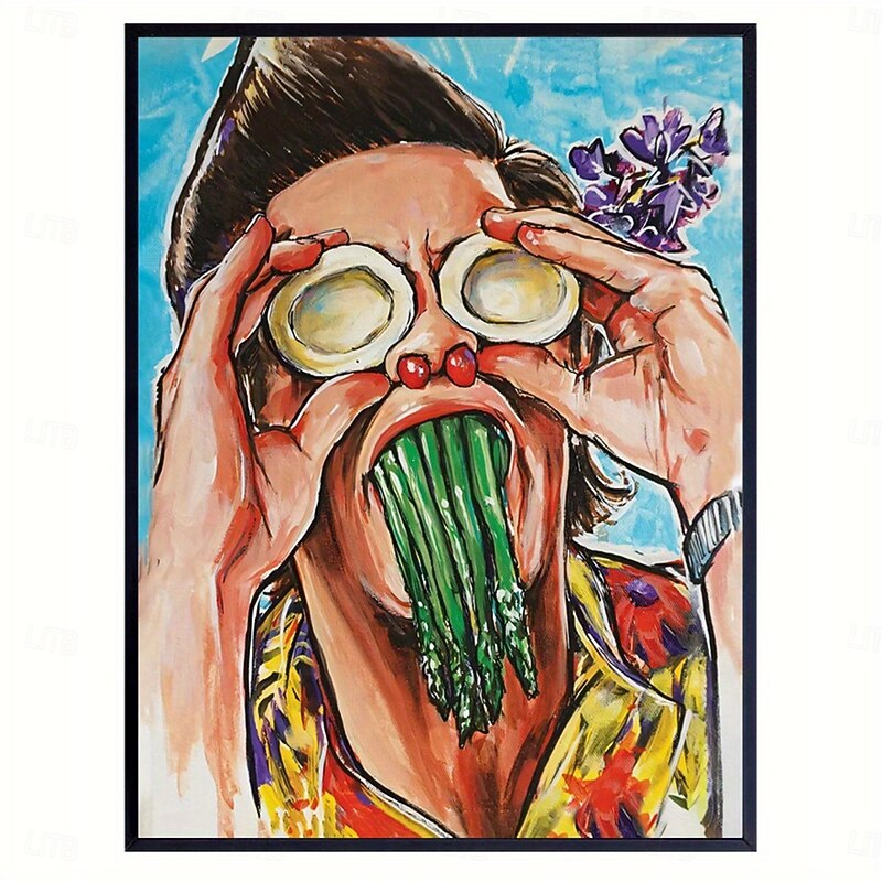 'Do I Have Something In My Teeth' Canvas Art Print - Frameless Vintage/Modern Wall Decor for Living Room Bedroom Home Office3