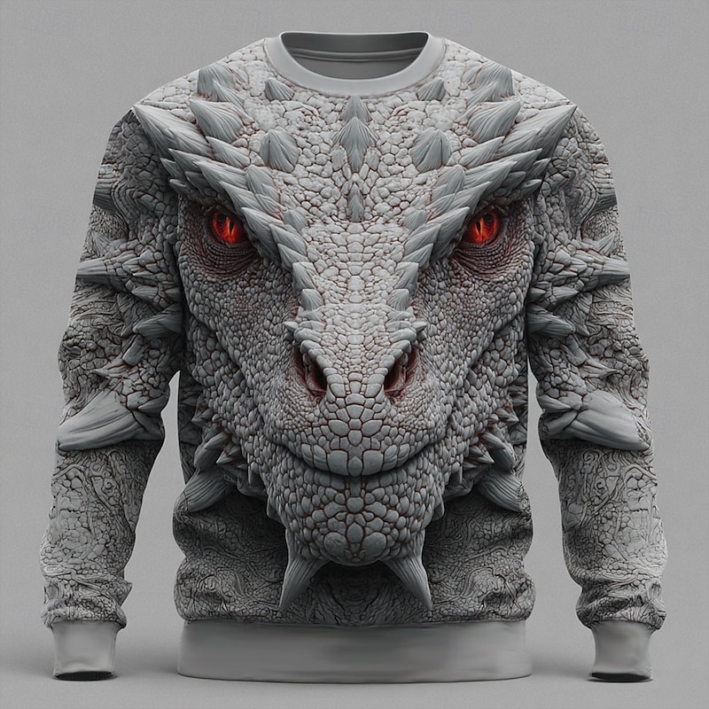 Men's Dragon 3D Sweatshirt Sweatshirt Long Sleeve Sweatshirt Crew Neck Casual Punk & Gothic 3D Print Party Streetwear All Seasons3
