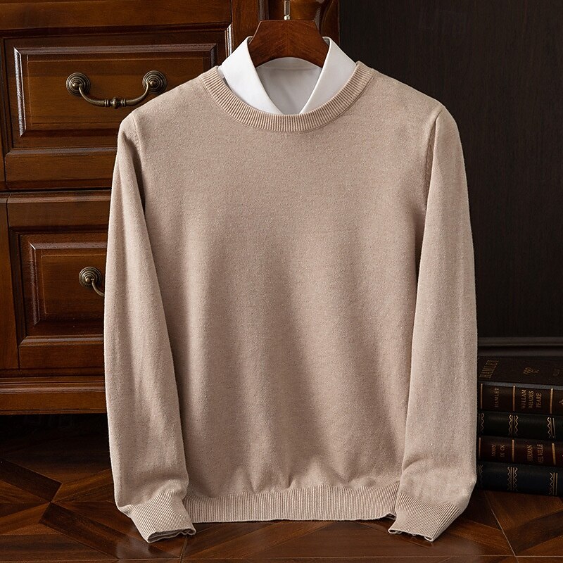 Men's Pullover Sweater Jumper Knit Sweater Ribbed Knit Regular Tops Knitted Plain Crew Neck Fashion Basic Vacation Daily Wear Clothing Apparel Fall Winter Camel Wine S M L4