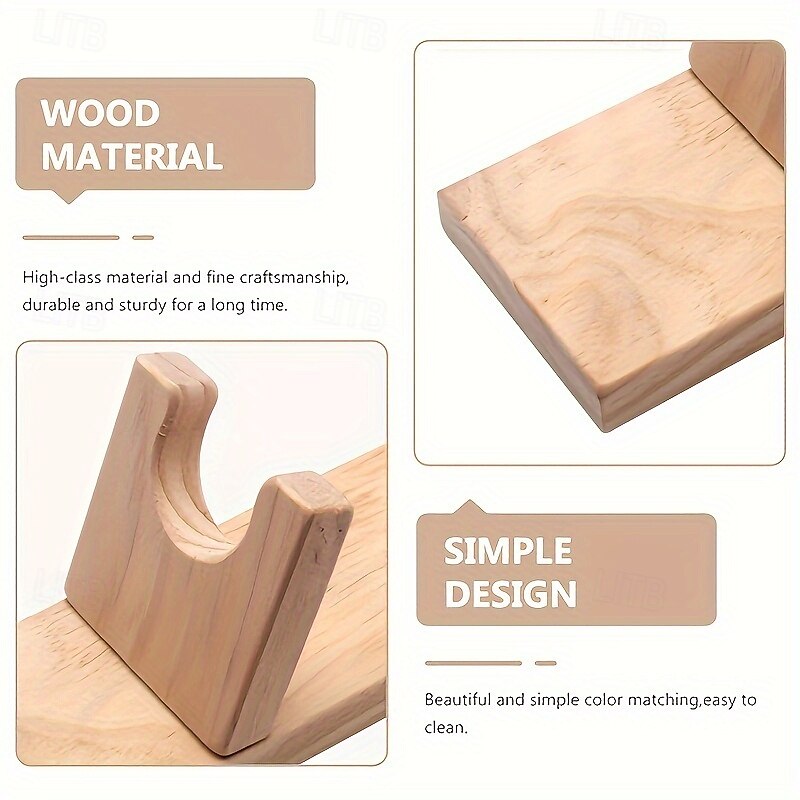 Natural Wood Hot Melt Glue Gun Holder - Sturdy Craft Tool Stand with Melting Funnel Simple Design for DIY Projects and Handmade Creations3