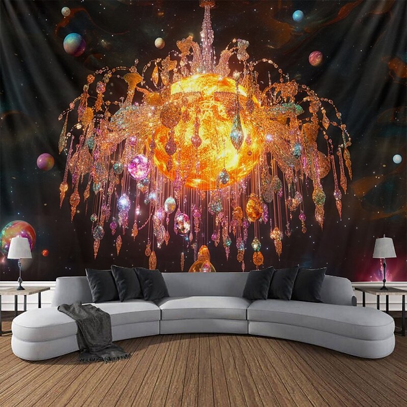 Crystal Chandelier Hanging Tapestry Wall Art Large Tapestry Mural Decor Photograph Backdrop Blanket Curtain Home Bedroom Living Room2