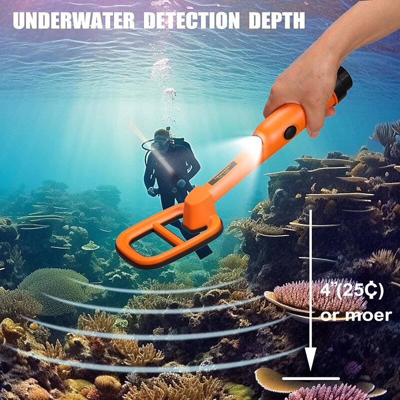 Underwater Metal Detector Submersive Fully Waterproof Metal Detector for Adults Under Water 100FT, Can detect All Metals with Large Coil, Accurate and Precise
