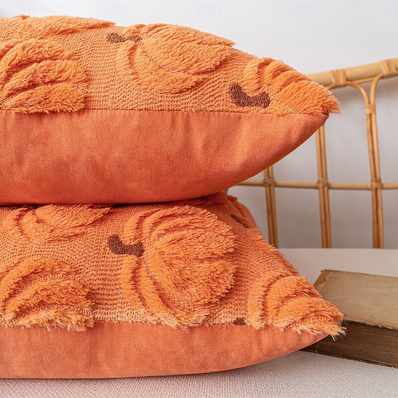 1 pcs Halloween Toss Pillow Cover, Pumpkin Boho Casual Square Zipper Traditional Classic4