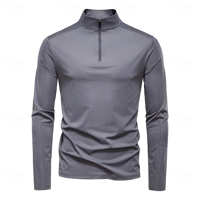 Men's T Shirt Sun Protection T-shirts Long Sleeve Crew Neck Summer Spring Winter Solid Color Knitwear Daily Sporty Crewneck Outdoor Causal Casual Dark Grey Black White Top Tee for Men2