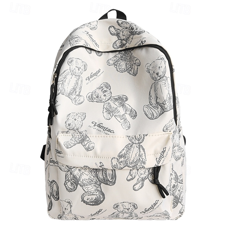 Girls' Red Teddy Bear Print Backpack – Cute School Bookbag for Teen Students & Back to School Season3