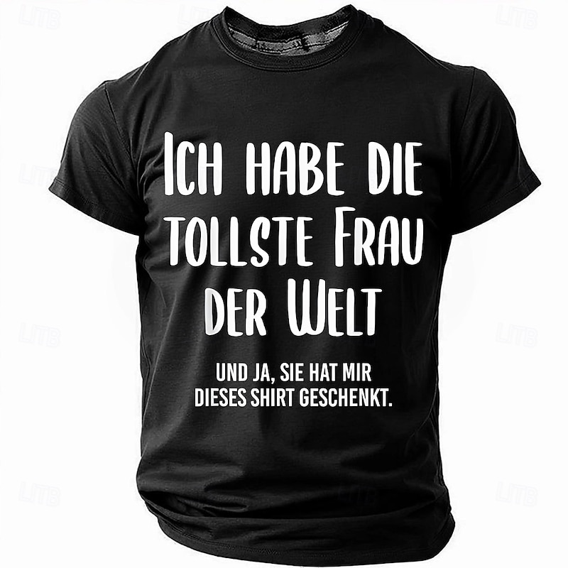 Greatest Wife In The World Men's Blue Graphic T-Shirt - Funny Husband Gift from Wife Tee2