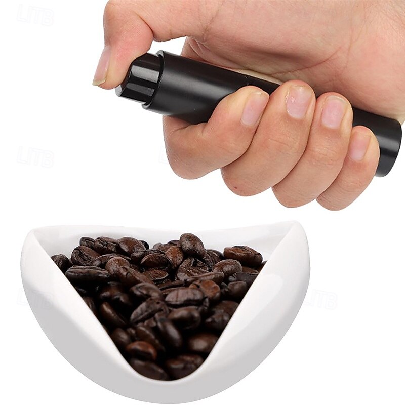 2pcs/set Coffee Dosing Cup with Spray Bottle Ceramic Coffee Bean Dosing Tray & Spritzer for Tea Espresso Vessel Accessories Kit For Reducing Coffee Power Static Gift for Coffee Lovers