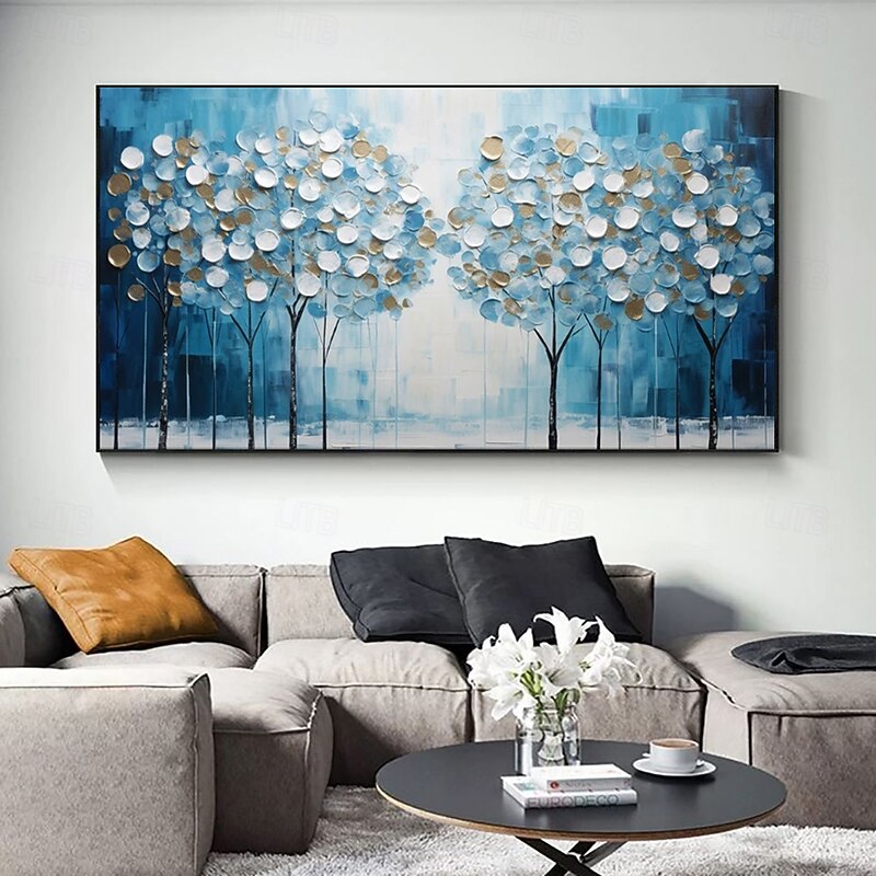 Handmade Oil Painting Canvas Wall Art Decoration Modern Abstract Texture  Forest Landscape for Living Room Home Decor Stretched Frame Hanging Painting/Rolled Frameless Unstretched Painting