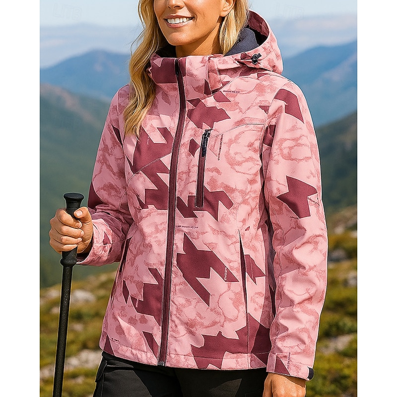 Women's Windbreaker Softshell Jacket Hiking Jacket Outdoor Waterproof Windproof Hiking Outfits Hiking Clothes Spring Autumn / Fall Top Camping / Hiking / Caving Running Black White Pink