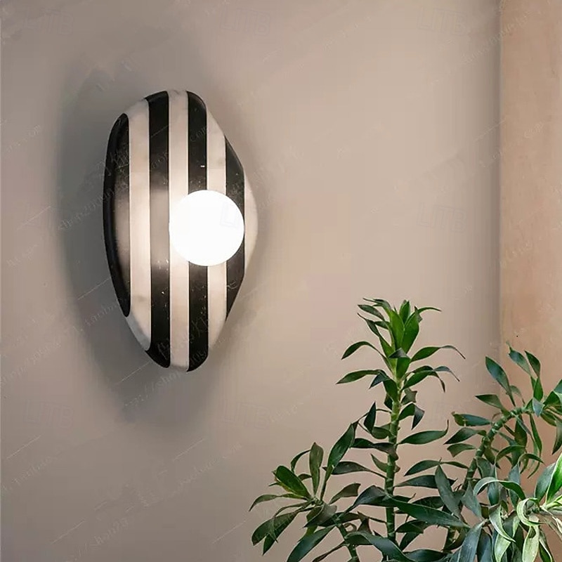 LED Wall Sconces Galss Stone Wall Lamps Wall Sconces Bedroom Shops Cafes Wall Light 110-240V