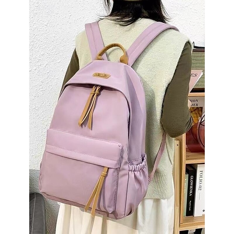 Women's Simple Large Capacity Waterproof Backpack - Simple Lightweight Backpack with Multi-Pocket Storage for College, Travel and Daily Commuting3