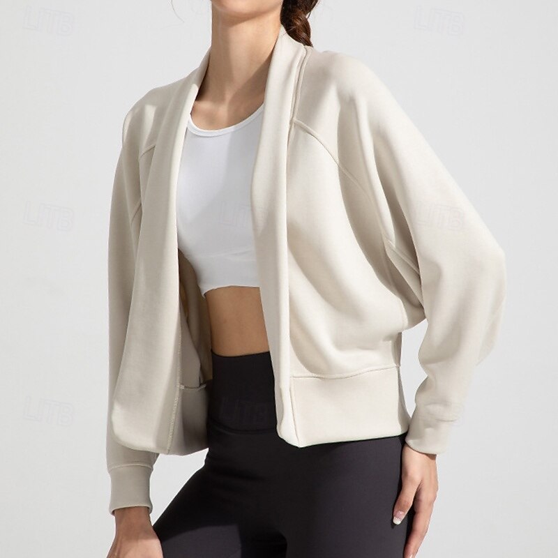 Women's Workout Cardigan Breathable Tencel Long Sleeve Sports Solid Color Top For Pilates Running Yoga Activewear3