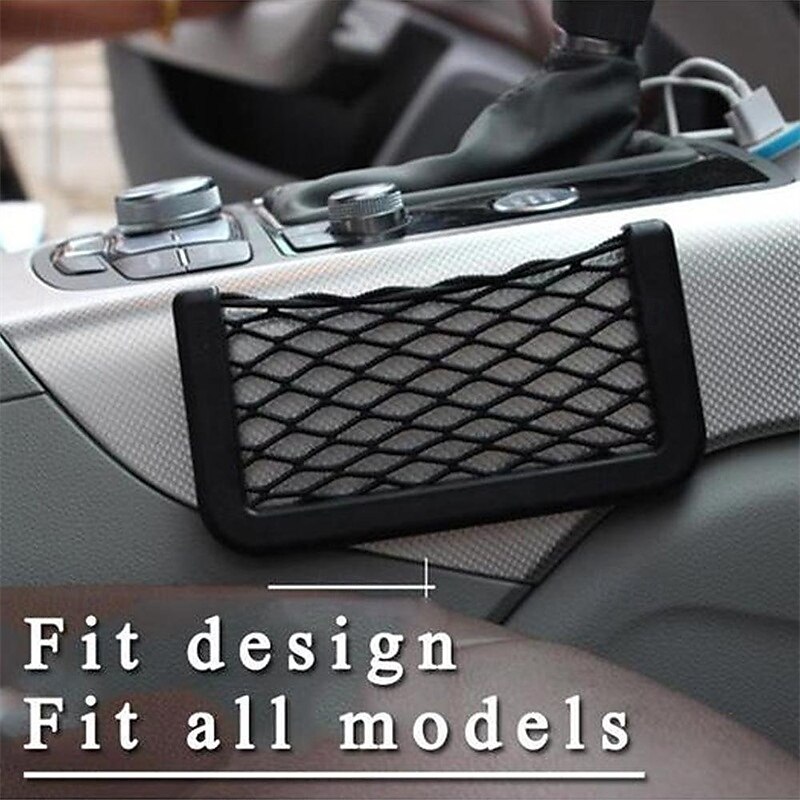 2pcs Car String Bag Pocket Storage Organizer, Multifunctional Mesh Net Holder for Car Interior, Seat Side Storage and Small Item Organizer3