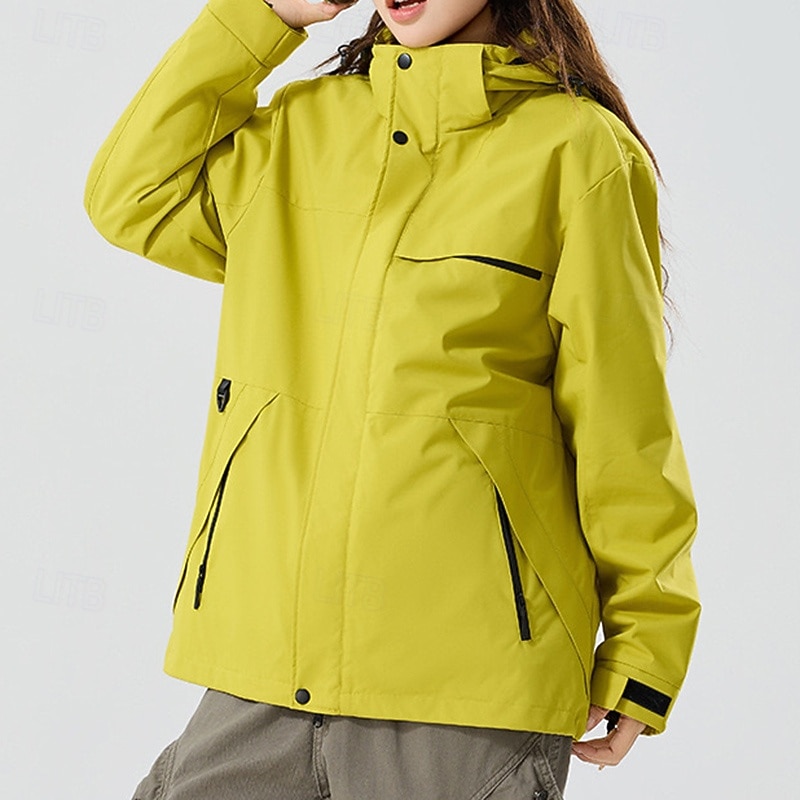 Women's Hiking Jacket Outdoor Waterproof Windproof Hiking Outfits Hiking Clothes Spring Autumn / Fall Top Camping / Hiking / Caving Running Solid Color Yellow Blue Green2