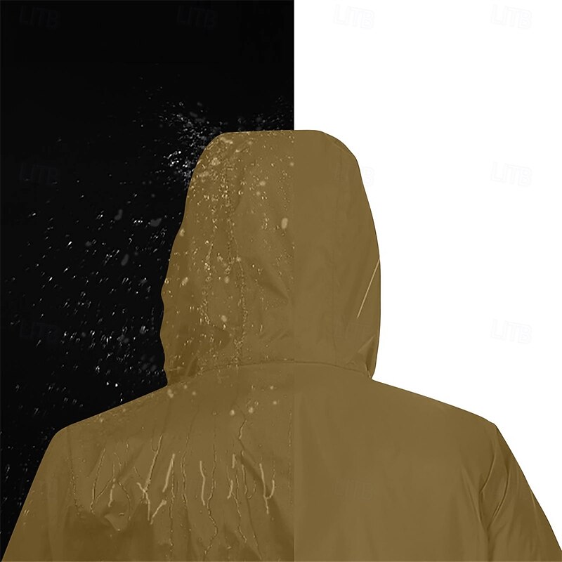 Men's Outdoor Jacket Casual Jacket Vacation Daily Waterproof Windproof Pocket Fall Winter Plain Fashion Classic Hooded Regular Light Green Dark Red Navy Blue Blue Khaki Jacket3