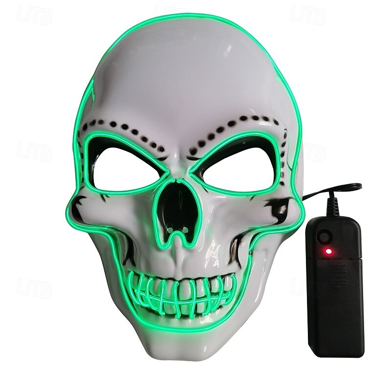 Skull Skeleton Halloween Mask LED Mask Scary Glow in the Dark Led Light Up Adults' Men's Women's Unisex Halloween Carnival Performance Party Easy Halloween Costumes Dress Up3