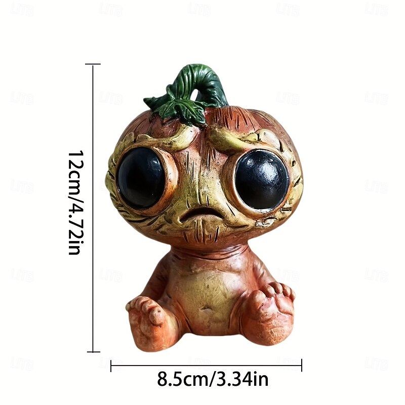 Versatile Resin Whimsical Pumpkin-Shaped Alien Elf Figurine for Home Garden and Halloween Decor3