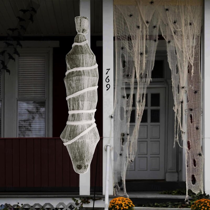 Halloween Decorations Hanging Cocoon Corpse,72 Inch Scary Hanging Cocoon Corpse Propsor,Haunted Yard Indoor & Outdoor Decor Terror Props4
