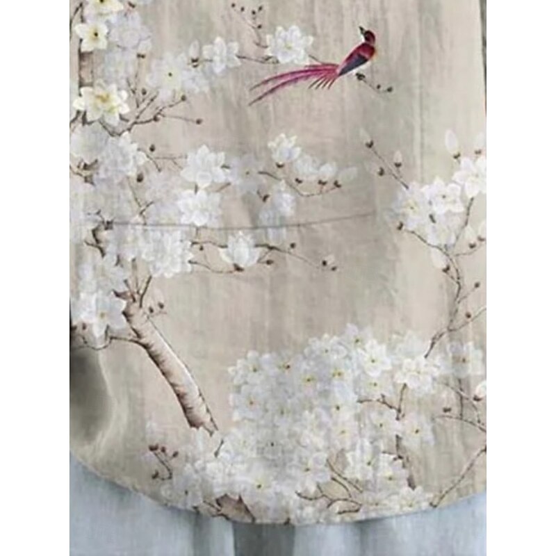 Women's Shirt Floral Daily Casual Short Sleeve Shirt Collar Regular Tops Daily Holiday Buttons Print Khaki Summer Spring3