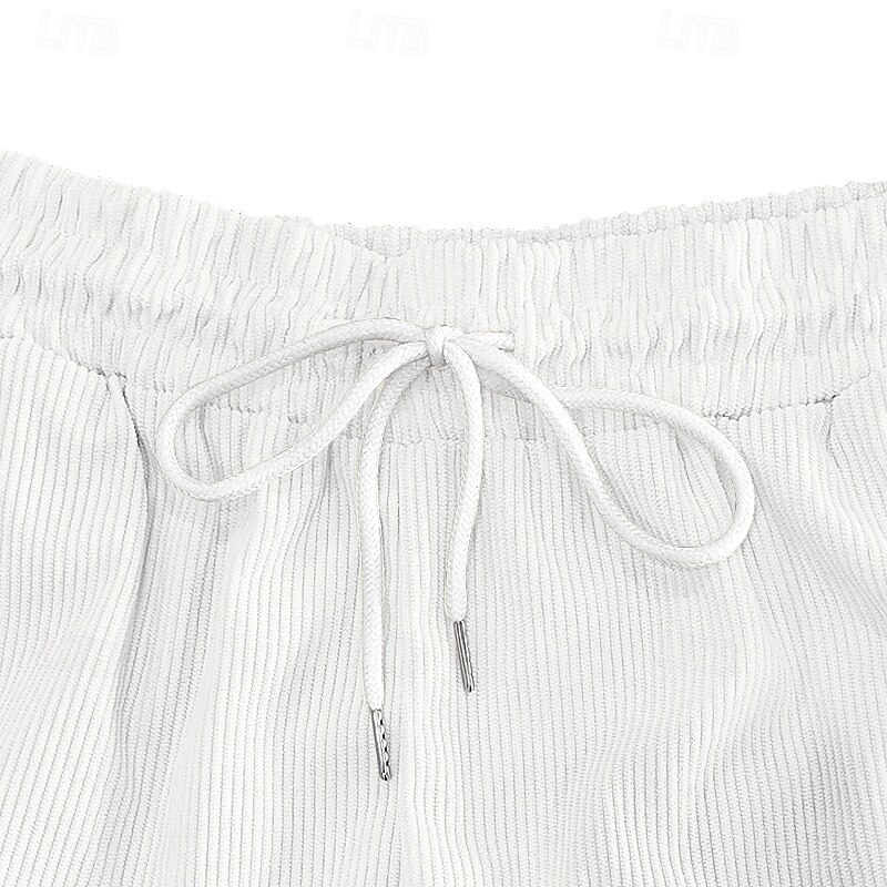 Men's Cargo Shorts Shorts Summer Shorts Corduroy Shorts Elastic Waist Drawstring Multi Pocket National Flag Comfort Wearable Knee Length Outdoor Sport Daily Fashion Casual Black White Micro-elastic3