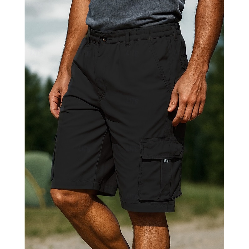 Men's Cargo Shorts Hiking Shorts Summer Outdoor Regular Fit Quick Dry Lightweight Breathable Shorts Elastic Waist Black Army Green Tennis Golf Running S M L XL XXL4
