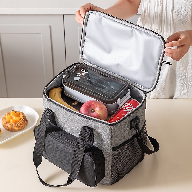 Lunch Bag for Women and Men for Back to School Office Picnic Hiking Beach Large Capacity Outdoor Multifunctional Insulated Cooler Tote Portable Handheld Lunch Bag Camping Fresh Keeping Picnic Carrier2