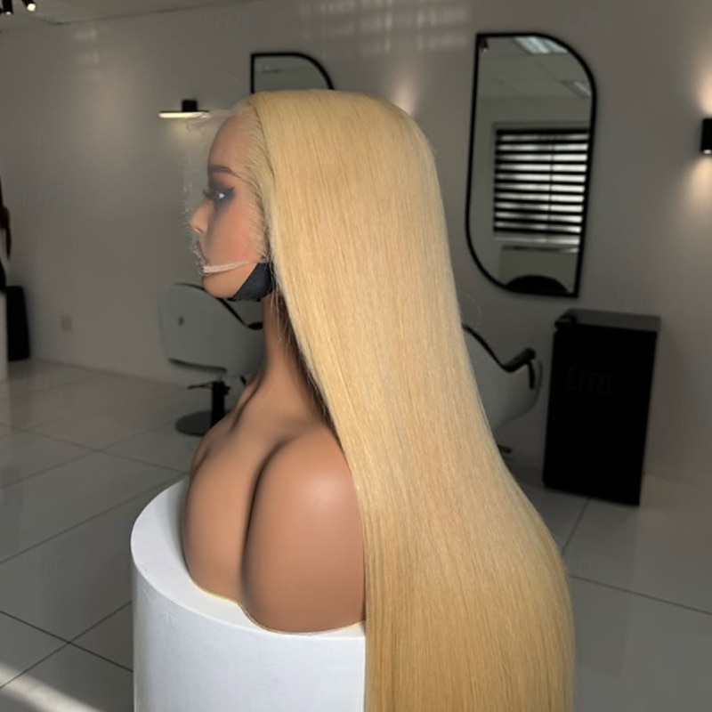 Human Hair 5x5 Closure 13x4 Lace Front Wig Free Part Vietnamese Hair Straight Blonde Wig 150% 180% Density with Baby Hair Natural Hairline 100% Virgin Glueless Pre-Plucked For Women Long Human Hair4