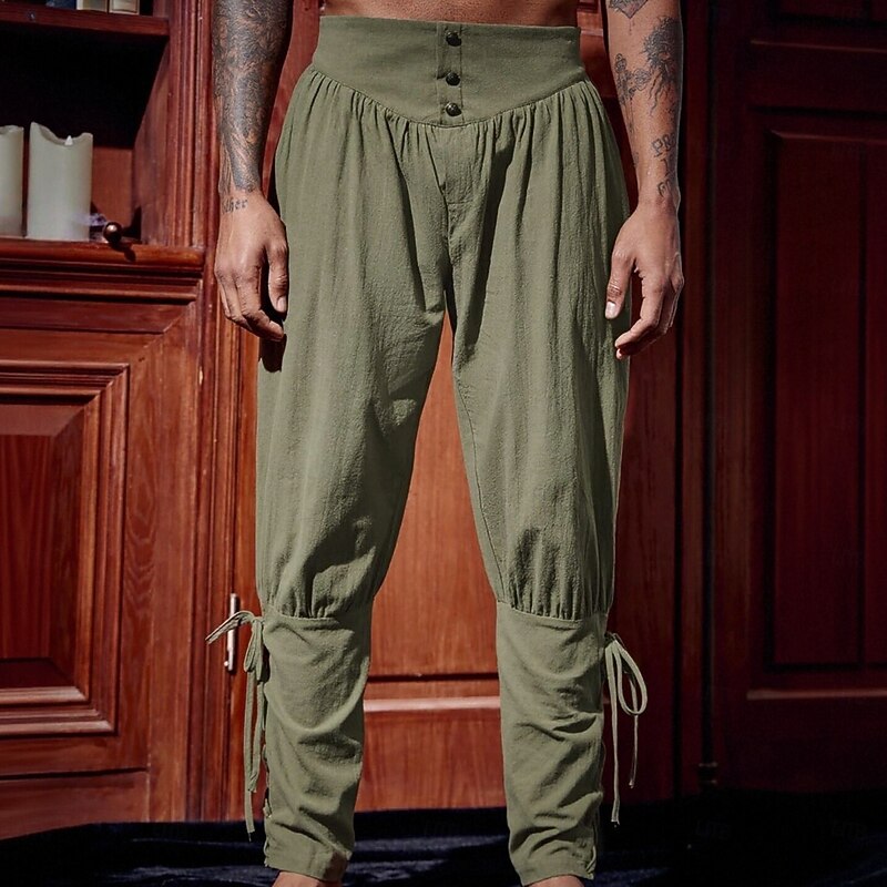 Retro Vintage Medieval Renaissance Pirate Pants Pirate Knight Ritter Viking Solid Colored Fancy Dress Men's Pirate Fantasy Halloween Carnival Masquerade Carnival Performance Stage Adults' Pants All