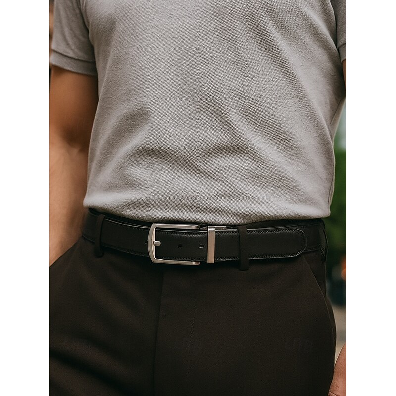 Men's Genuine Leather Belt with Automatic Ratchet Buckle – Classic Adjustable Dress Belt for Business, Office and Daily Wear2