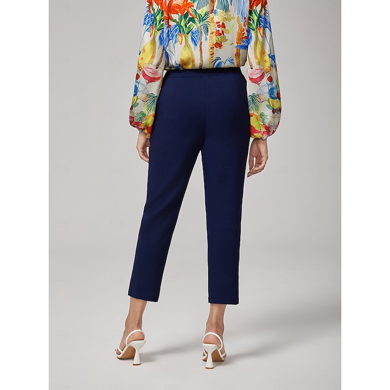 Women's Unisex Trousers Ankle-Length Elegant Casual Casual Dark Blue Summer Spring Autumn / Fall XS S M4