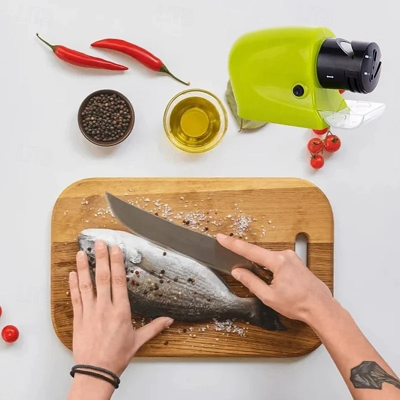 KNIFE SHARPENER Electric Sharpening Tool for Home Use Multifunctional Automatic Sharpener for Kitchen Knives Fruit Knives Screwdrivers and More with Durable Grinding Wheel4