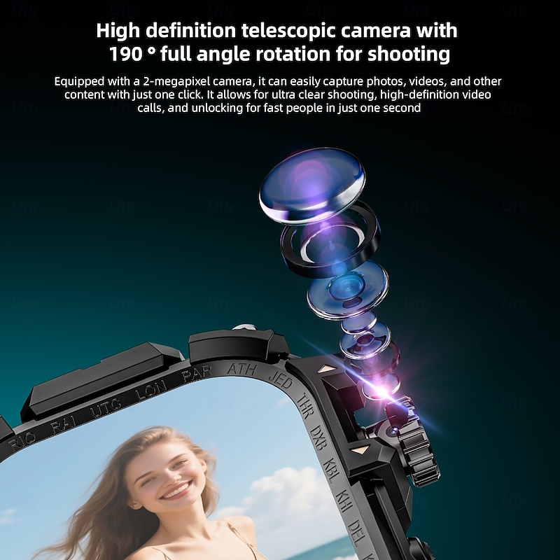 LOKMAT APPLLP 7 MAX Smart Watch 2.06 inch 4G LTE Cellular Smartwatch Phone 3G Bluetooth Pedometer Call Reminder Activity Tracker Compatible with Android iOS Women Men GPS Hands-Free Calls Media3