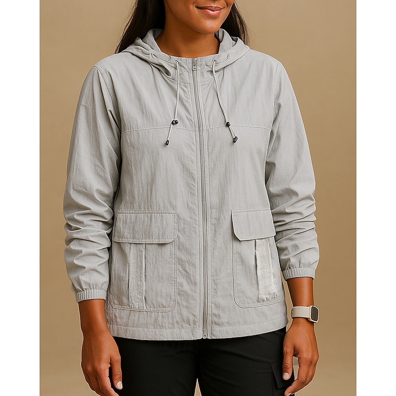 Women's Windbreaker Softshell Jacket Hiking Jacket Outdoor Sun Protection Quick Dry Lightweight Breathable Hiking Outfits Hiking Clothes Summer Spring Jacket Climbing Camping / Hiking / Caving Running3