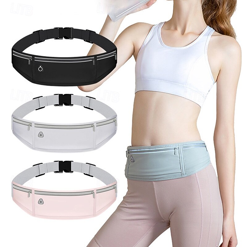 Running Belt Fanny Pack Phone Holder Belt Sport Waist Pack for Marathon Jogging Running Sports Bag Lightweight Multifunctional Pockets Reflective Strip Lycar Men's Women's Running Bag2