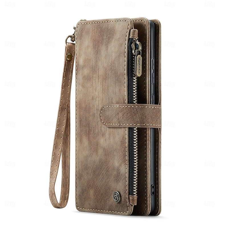 Phone Case For Samsung Galaxy S25 S25 Edge S24 S24 FE S23 Ultra Plus S22 Plus  Ultra A56 A36 A16 A55 5G Wallet Case Zipper with Lanyard Kickstand TPU PU Leather2