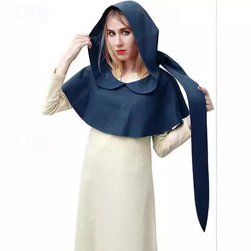Retro Vintage Medieval Renaissance Cape Hooded Shawls Viking Ranger Fancy Dress Women's Viking Halloween Carnival Performance Party LARP Adults Shawl3