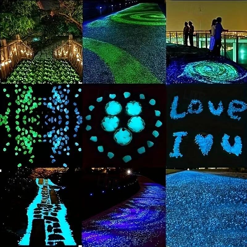 20000pcs Glow in The Dark Resin Pebbles, Durable Decorative Gravel for Garden, Pathway, Aquarium, Indoor Outdoor Party Decor2