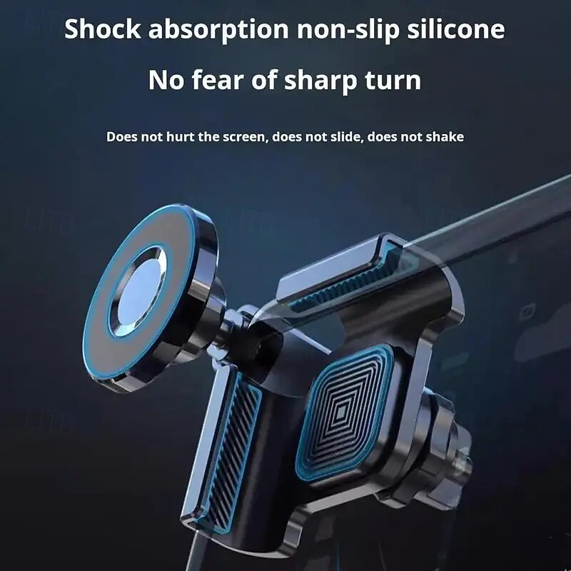 360-degree Rotating Magnetic Phone Holder For Tesla Vehicles With Silicone Protection And Anti-shake Abs Material Holder3