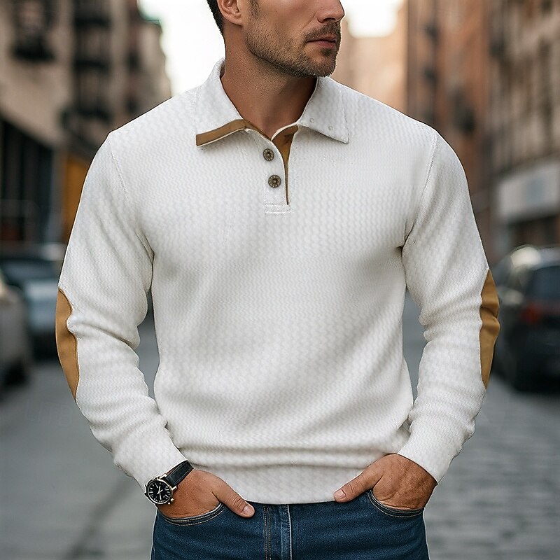 Men's Sweatshirt Pullover Button Up Hoodie Black White Blue Khaki Gray Lapel Plain Patchwork Sports & Outdoor Casual Daily Streetwear Cool Sportswear Spring &  Fall Clothing Apparel Hoodies2