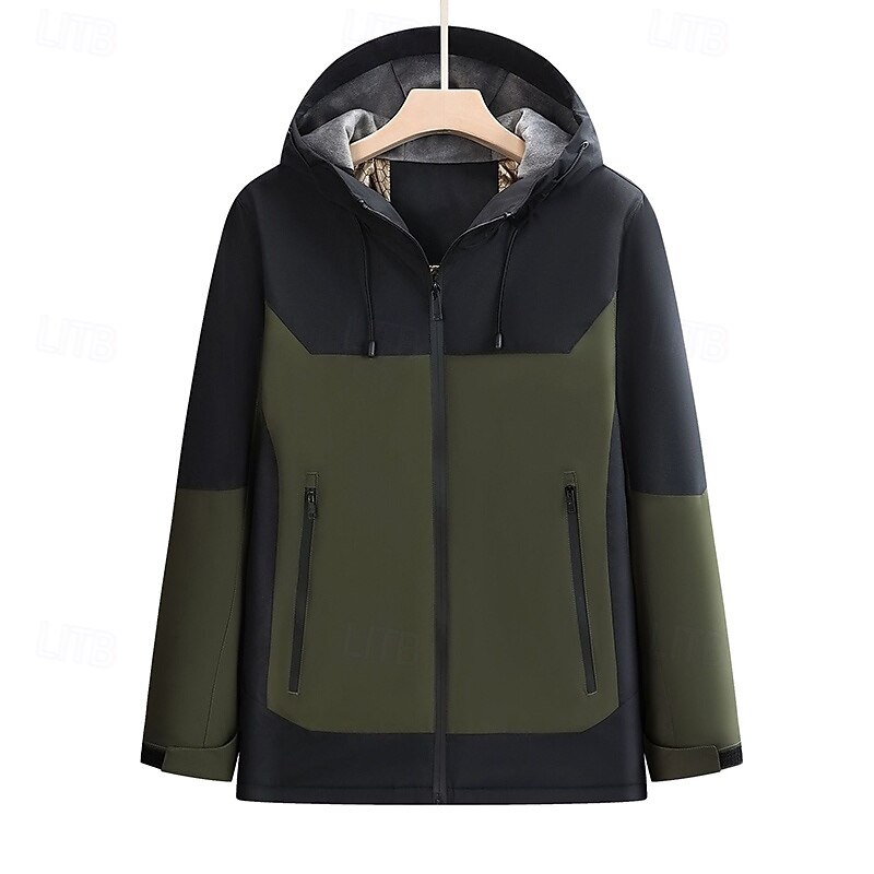 Women's Softshell Jacket Hiking Jacket Outdoor Waterproof Windproof Hiking Outfits Hiking Clothes Winter Autumn / Fall Top Camping / Hiking / Caving Running Patchwork Army Green Blue Khaki