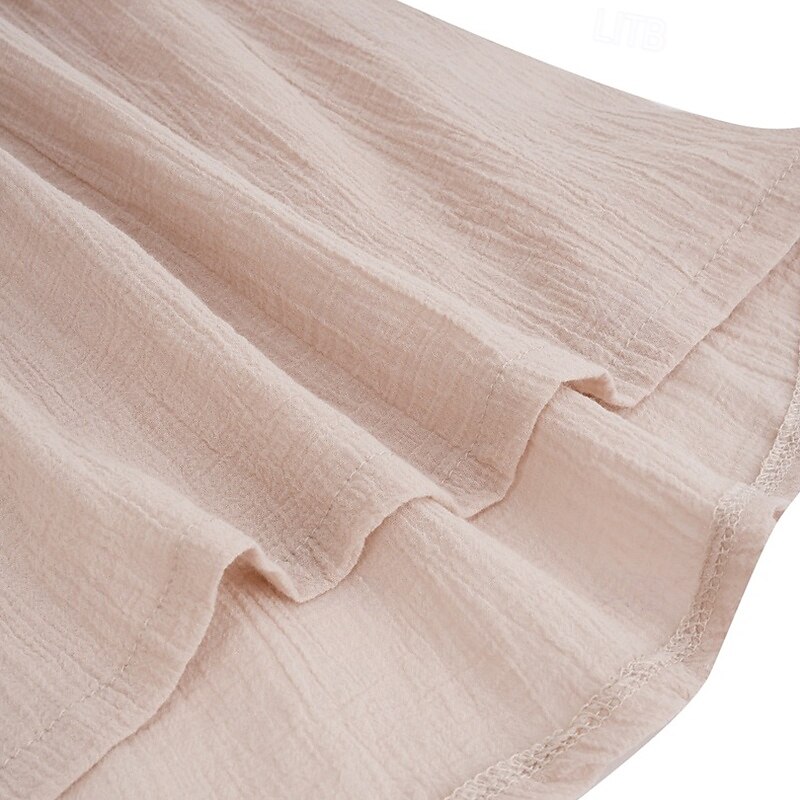 Men's Shirt Linen Shirt Viking Style Summer Shirt Beach Wear Solid Color Outdoor Vacation Green Beige Long Sleeve V Neck Summer Spring Clothing Apparel3