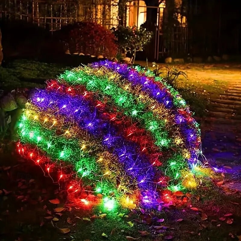 Led Fairy Net String Light 1.5M*1.5M /1.5M*4.5M /3M*3M / 6M*4M /8M*10M Choice Holiday Flexible String Light Colorful Lighting For Xmas Yard Garden Patio Decorative Lights EU US AU UK Plug4