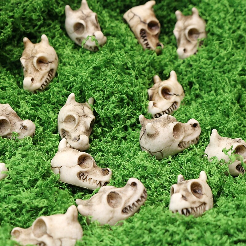 20PCS Resin Dragon Skull Pebble Decorations, Spooky Fillers for Outdoor Yard, Lawn, Planter, and Desktop Halloween Display2