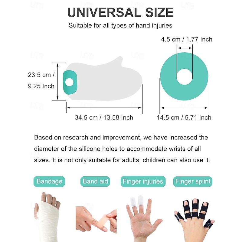 Waterproof Hand Cast Cover, Hand Cover for Shower After Surgery, Hand Cast Covers for Shower Adult, Soft Comfortable Cast Protector for Wrist, Finger, Reusable Cast Bag for Swimming3