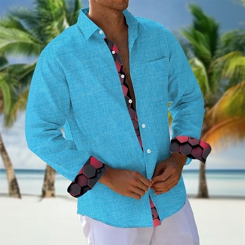 Men's Floral Print Neon Flowers Shirt Button Up Shirt Long Sleeve Fashion Casual Vacation Daily Streetwear Spring Fall Turndown 3D Print Collared Shirts Front One Pocket Black Blue4