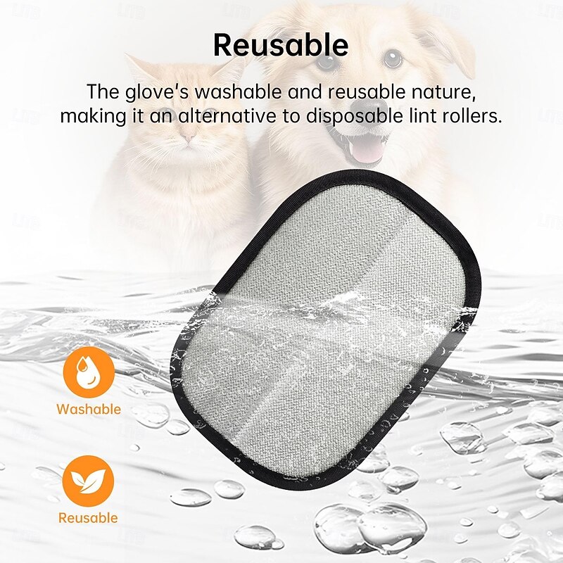 Pet hair Remover Electrostatic Gloves Static Removal Gloves for Pet Hair, Reusable Pet Grooming Gloves for Washing, Double-Sided Cat Dog Grooming Gloves for Deshedding4