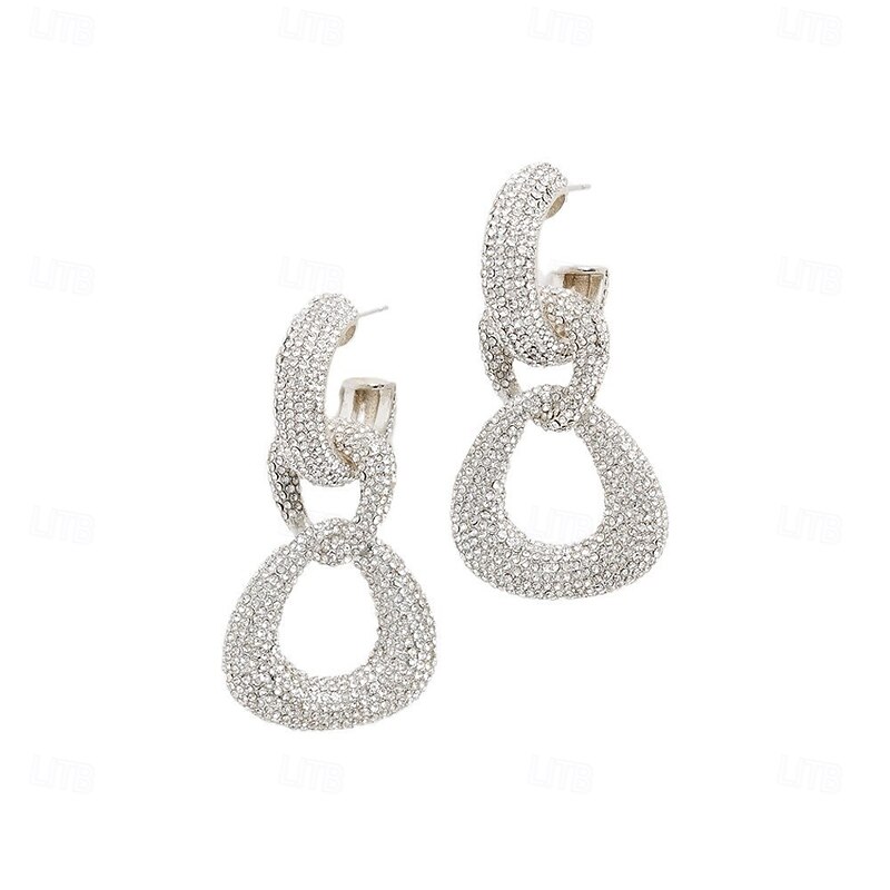 Women's Zircon Stud Earrings Geometrical Precious Fashion Unique Design Imitation Diamond Earrings Jewelry Silver / Golden For Wedding Party Valentine's Day Street 1 Pair2