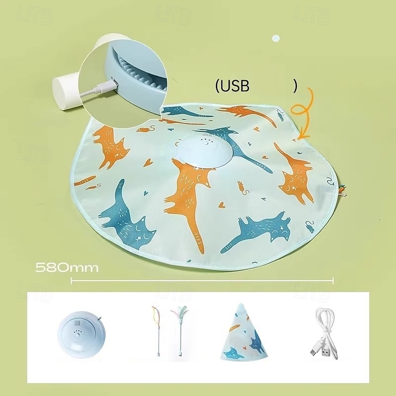 Feather Toy Interactive Toy with Removable USB Charger Pet Exercise Releasing Pressure Pet Training for Cat Indoor Outdoor Pet Play