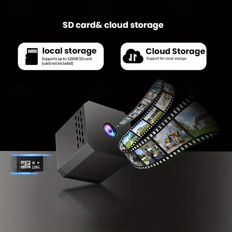 Compact 1080p Hd Full-colour Night Vision Mini Camera Magnetic Installation For Easy Remote Monitoring Via Mobile Phone - Suitable For Home Office And Car Security2